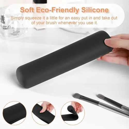Silicone Makeup Brush Holder With Magnetic Closure Design