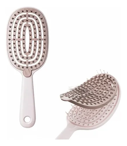 //wide And Curved Detangling Brush With Ventilation Design//