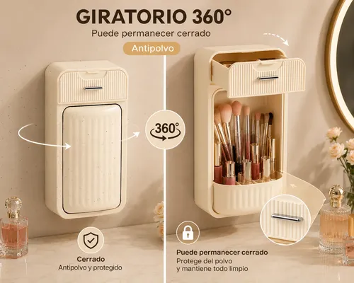 Organizador De Brochas Y Maquillaje Colgante Adhesivo