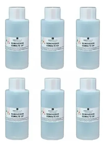 6 Removedores De Esmalte Uv Semi Perm Gelificada 500ml