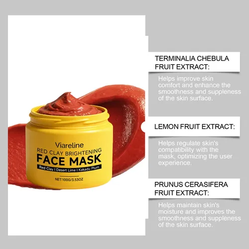 La Máscara Facial Iluminadora De Barro Rojo Mejora La Opacid