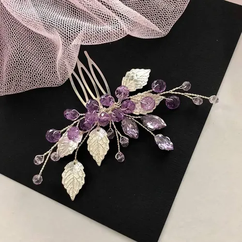 Tocados Novia Peineta Perlas, Accesorios Cabello Tiara Lilac