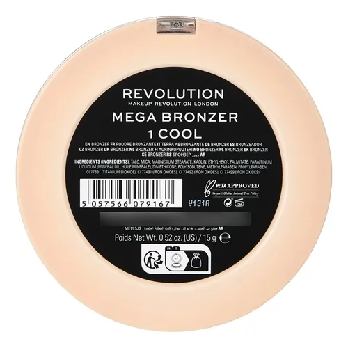 Polvo Mate R Bronzer Makeup Revolution Mega, 15 G, Vegano