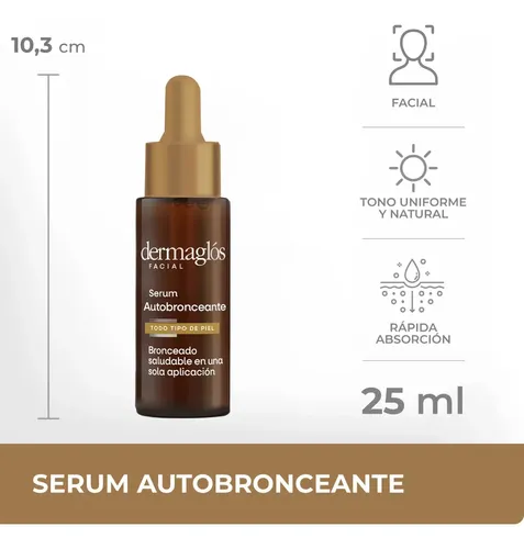 Dermaglós Facial Serum Autobronceante. Cont 25 Ml