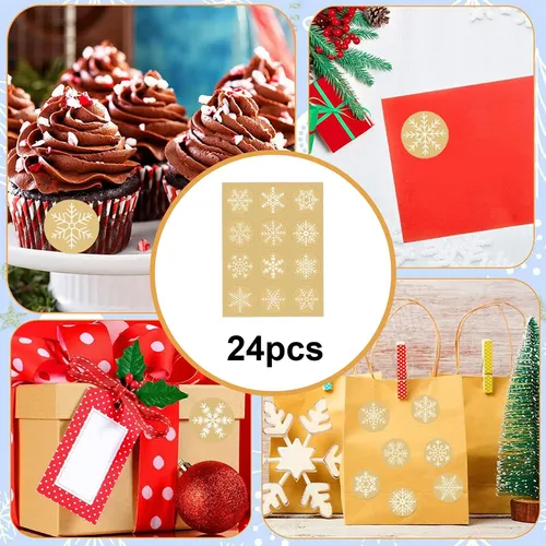 – Pegatinas De Copos De Nieve Decorativas Navideñas,