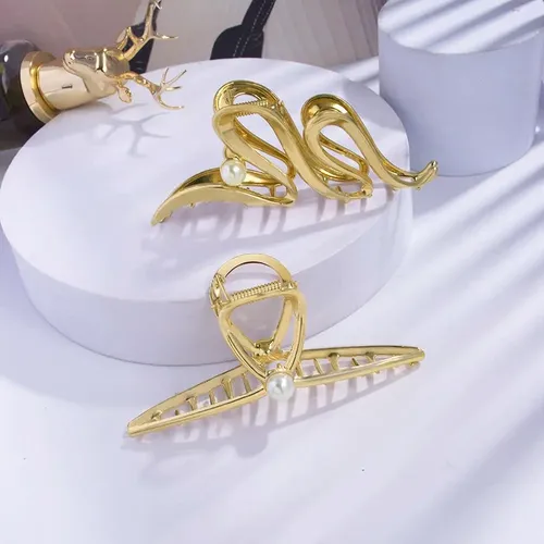 3 Clips De Garra De Metal Dorado Antideslizantes 11 Cm Para
