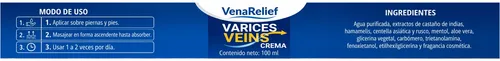 Crema Varices Arañitas Venarelief Mejora Circulacion 100ml