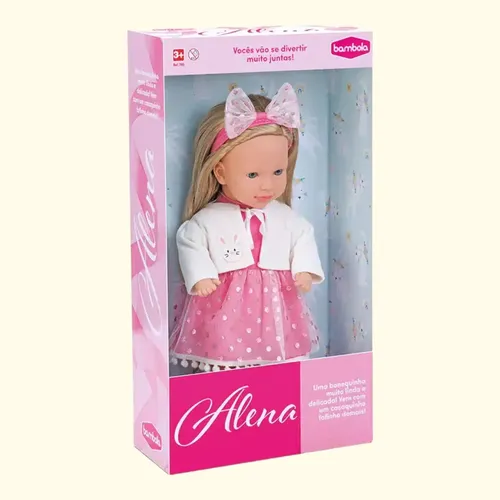 Muñeca Alena Pelo Largo Con Vestido Y Vincha Bambola