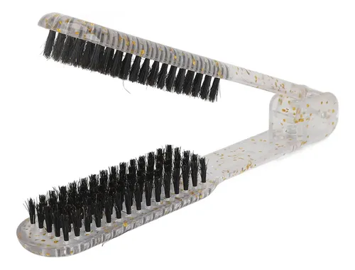 Cepillo Alisador De Pelo Con Pinza, Mango Ergonómico De Dobl