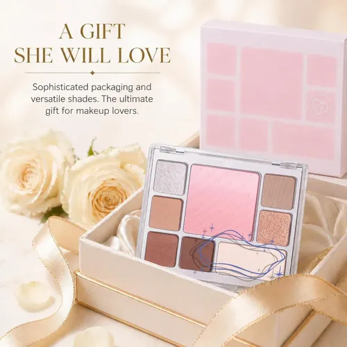 Paleta Maquillaje 6 Sombras + Rubor Contorno Soft Rosy
