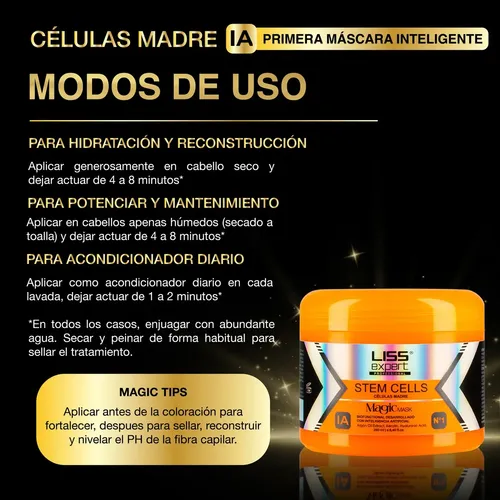 Alisado Células Madre+ Máscara Magic+ Argan Liss Expert