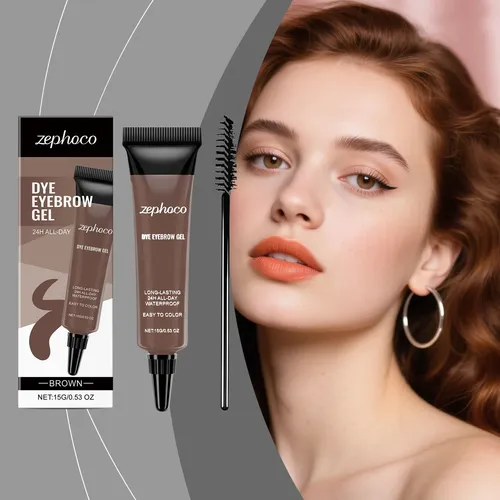 Máscara De Cejas Zephoco Brown, Impermeable Y Duradera, Con  Marrón
