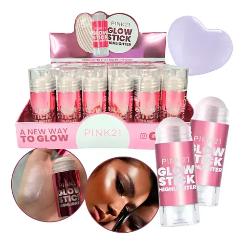 Iluminador Barra Brillante Glitter Multiuso Pink 21 Glow Stick