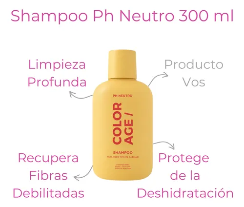 Shampoo Mascara Neutro Hidrante Protector Termico Color Age
