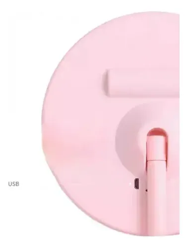 Espejo De Maquillaje 3 Modos Luces Led  Con Base Carga Usb