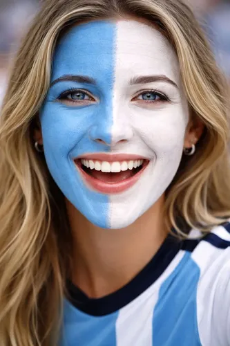 Pack X 20 Maquillaje Artístico Bandera Argentina Mundial Dúo