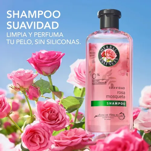 Shampoo Suavidad Rosa Mosqueta Herbal Essences 240 ml