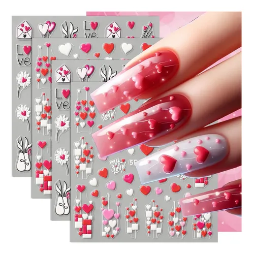 Pegatinas De Uñas Zoazjinaz 5d Autoadhesivas Con Tema De San