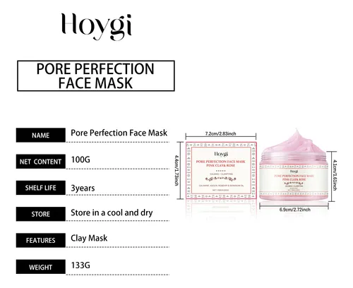 Mascarilla Facial Hoygi Pink Clay  Hidratante Y Suave Limpi
