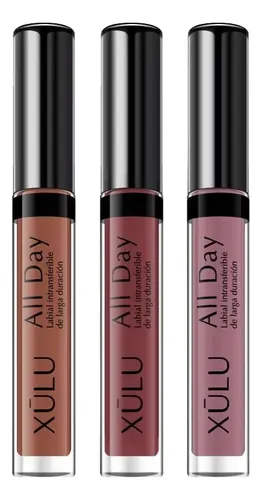 Labial Intransferible Xúlu Cosméticos All Day Pack X3 Color Terracota Larga Duración