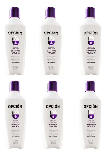 Kit Shampoo Matizador Violeta Opción Cabello Rubio 225ml  X6