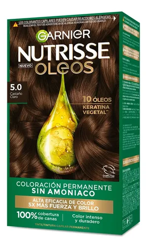 Kit De Tintura Permanente Garnier Nutrisse 5.0 Castaño Claro