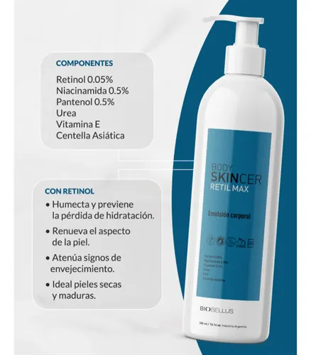 Emulsión Corporal Body Skincer Biobellus Retil Max 300ml Fragancia Neutro