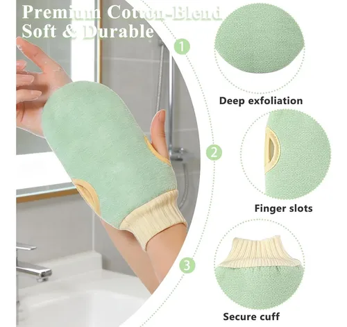 Conjunto Exfoliante 3 En 1 Rikkuse Verde (guante Exfoliante