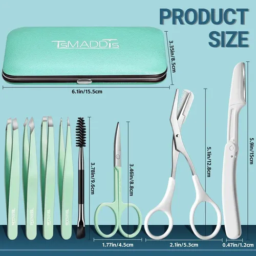 Kit De Cejas 8 En 1 Tsmaddts Con Pinzas Y Tijeras