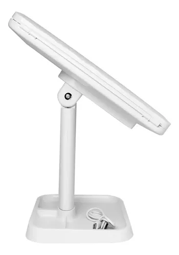 Espejo Para Maquillaje Blanco Con Luz Led Carga Usb E154