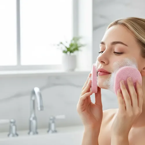 Esponja Facial Vegetal Konjac Rosa Cherimoya Manual 1u