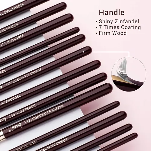 Set 15 Pinceles Profesionales Ojos Natural Y Sintético