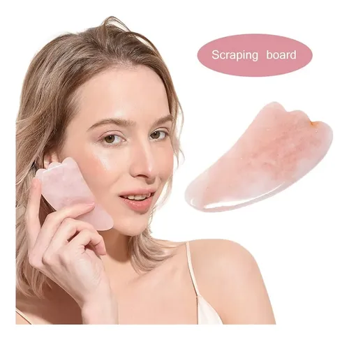Rodillo Doble Jade Rosa Masaje Facial Cuello Antiedad
