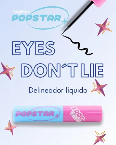 Delineador Ojos Liquido Eyes Don Lie Popstar Ruby Rose Negro Acabado Mate