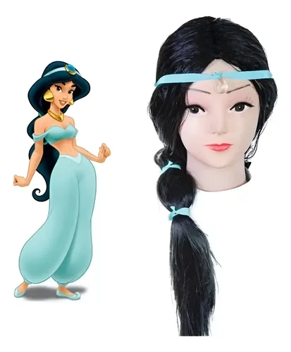 Peluca Princesa Jazmin Aladdin Disney Largo