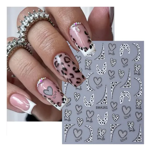 Adhesivos Para Uñas Zaskhld Con Estampado De Leopardo De San