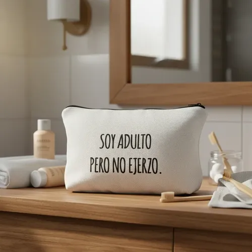 Neceser De Lona Estampada 21×14 Organizador Viaje Maquillaje Ejerzo