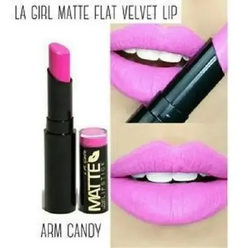 L.a. Girl Matte Flat Velvet Lipstick Arm Candy Labial Barra Color Rosa chicle