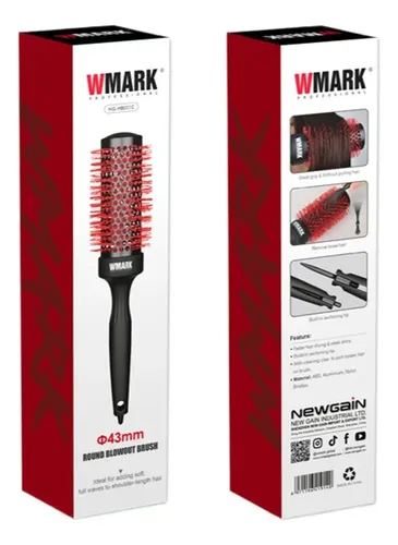 Cepillo Redondo Térmico Para Cabello 32mm Peluquería Wmark