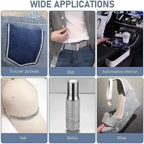 Wu- Cinta De Diamantes De Imitación, 4 Rollos De Tiras .