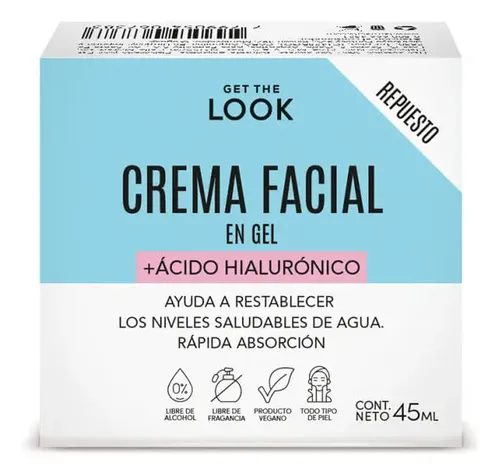 Repuesto Crema Gel Facial Get The Look Ácido Hialurónico