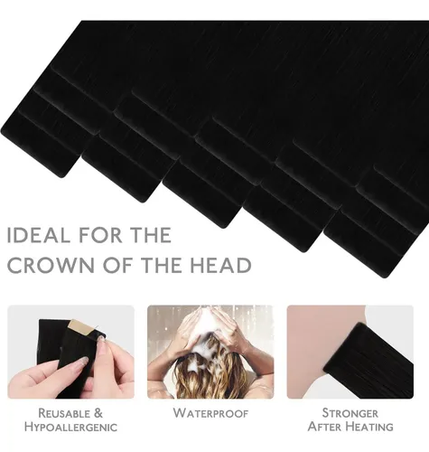 Extensiones De Cabello Humano Invisi Edge 14in 50g Jet