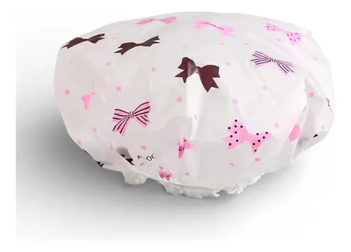 Gorro De Ducha Cofia Impermeable Con Lazos Para Mujer