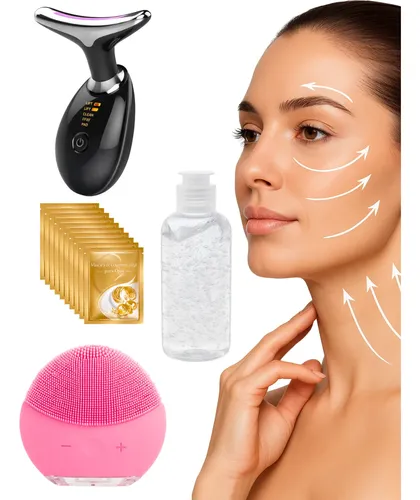Kit Skincare Masajeador Reductor Limpieza Facial Exfoliador