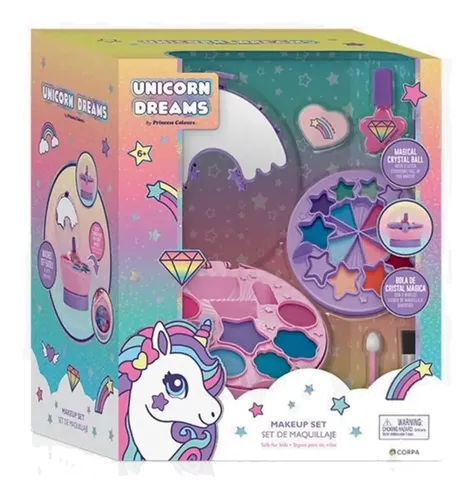Set de Maquillaje Infantil Unicorn Dreams Multiscope Bola Cristal Hipoalergénico