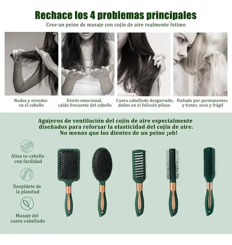 Herramientas De Peluquería Peine Redondo For Peluq 5pcs
