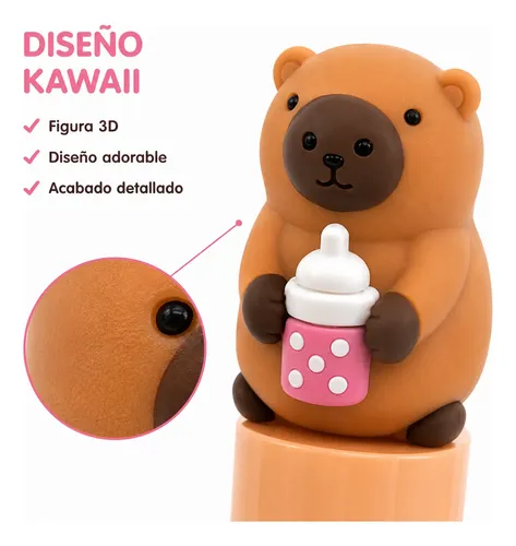 Lip Gloss Capibara Kawaii Brillo Labial Glitter X2