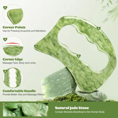 Set De Herramientas De Masaje Gua Sha De Piedra De Jade Airo