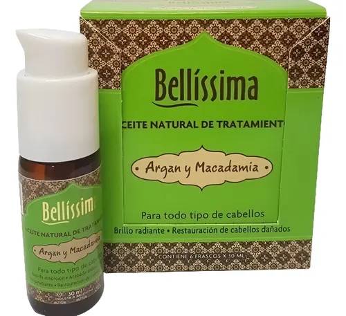 Aceite Natural Tratamiento Argan Macadamia Bellissima X 6 Un
