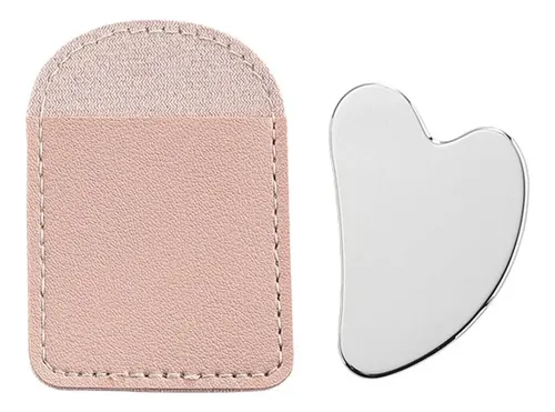 Raspador Gua Sha Acero Facial Y Corporal Color Plata